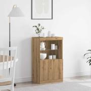 vidaXL LED-sido bord Brun 60 x 37 x 100 cm Konstruerat trä