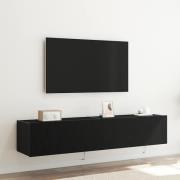 vidaXL TV Vägghylla Svart ek 80 x 35 x 31 cm Konstruerat trä