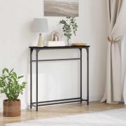 vidaXL Konsolbord med hylla med lagring Svart ek 75 x 19.5 x 75 cm