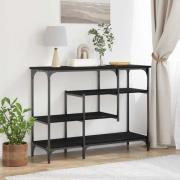 vidaXL Konsolbord med hylla med lagring Svart ek 100 x 35 x 75 cm