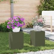 vidaXL Växtställningar 2 pcs Olivgrön 24 x 24 x 35 cm Stål