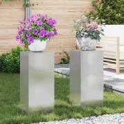 vidaXL Växtställningar 2 pcs Silver 24 x 24 x 55 cm Rostfritt stål