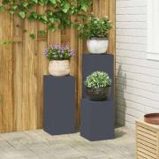 vidaXL Växtställningar 3 pcs Antracit 24 x 24 x 75 cm Stål