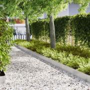 vidaXL Kant för gräsmatta 30 pcs Silver 100 x 0,05 x 20 cm