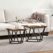 vidaXL Sidobordsset 2 pcs Rökfärgad ek 50 x 50 x 40 cm