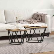 vidaXL Sidobordsset 2 pcs Artisan Ek Konstruerat trä och stål