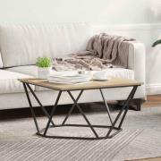 vidaXL Kaffeebord Sonoma ek 80 x 80 x 45 cm Ingenjörsträ och stål