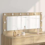 vidaXL Smink Spegel med LED -remsljus Sonoma-ek 100 x 45 x 18 cm