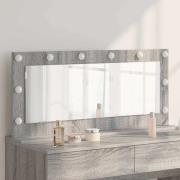 vidaXL Smink Spegel med LED -remsljus Grå Sonoma 100 x 45 x 18 cm