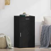 vidaXL Sideboard med låda Svart Ek 50 x 42,5 x 93 cm