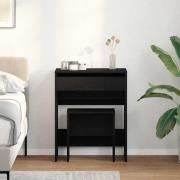 vidaXL Sminkbord med låda Svart ek 60 x 40 x 75 cm Konstruerat trä