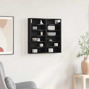 vidaXL Visningsskåp med hylla Väggmonterad Svart ek 60 x 8.5 x 58 cm