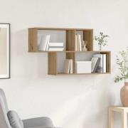 vidaXL Vägghylla med hylla artisan ek 100 x 20 x 53 cm Konstruerat trä