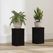 vidaXL Växtställ 2 pcs Svart ek 10 x 10 x 18 cm Konstruerat trä