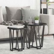vidaXL Sidobordsset 2 pcs Svart ek 50 x 50 x 50.5 cm
