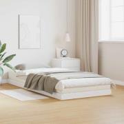 vidaXL Sängram Vit 90 x 220 cm Massiv furu