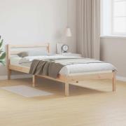 vidaXL Sängram med huvudgavel Brun 225,5 x 85,5 x 69,5 cm Massiv furu