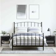 vidaXL Sängbord med låda 2 pcs Svart ek 40 x 42 x 45 cm