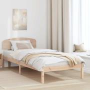 vidaXL Sängram med huvudgavel Naturfärg 80 x 200 cm Massiv furu
