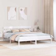 vidaXL Sängram Vit 180 x 200 cm Massivt tallträ