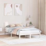 vidaXL Sängram Vit 140 x 190 cm Massivt tallträ