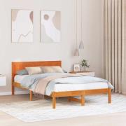 vidaXL Sängram Brun 140 x 190 cm Massivt tallträ