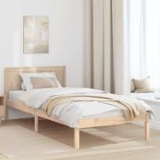 vidaXL Sängram Brun 90 x 200 cm Massivt tallträ