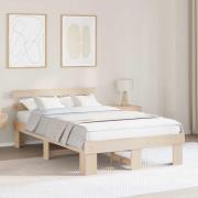 vidaXL Sängram med huvudgavel Naturfärg 120 x 190 cm Massiv furu