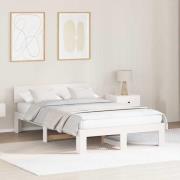 vidaXL Sängram med huvudgavel Vit 140 x 190 cm Massiv furu