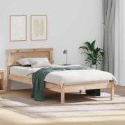 vidaXL Sängram med huvudgavel Brun 80 x 200 cm Massiv furu