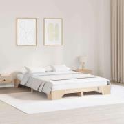 vidaXL Sängram Naturfärg 150 x 200 cm Massiv furu