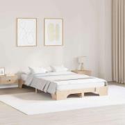 vidaXL Sängram Naturfärg 120 x 190 cm Massiv furu