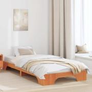 vidaXL Sängram Vaxbrun 100 x 200 cm Massiv furu