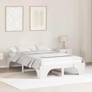 vidaXL Sängram Vit 135 x 190 cm Massiv furu