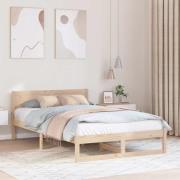 vidaXL Sängram med huvudgavel Naturfärg 120 x 200 cm Massiv furu