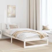 vidaXL Sängram med huvudgavel Vit 90 x 190 cm Massiv furu