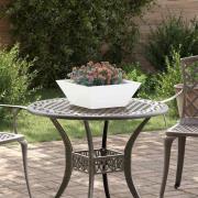 vidaXL Trädgårds Skål Planter 5 pcs Vit 40 x 40 x 15 cm Stål