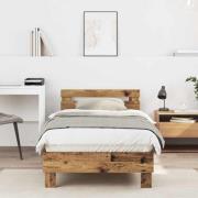 vidaXL Sängram Gammalt trä 203 x 95 x 70 cm Konstruerat trä