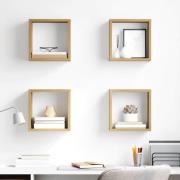 vidaXL Vägghyllor Hantverksmässig ek MDF med faner 26 x 15 x 26 cm