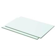 vidaXL Hyllplan 2 st glas genomskinlig 50x25 cm