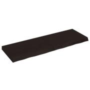 vidaXL Vägghylla mörkbrun 120x40x(2-6) cm behandlad massiv ek