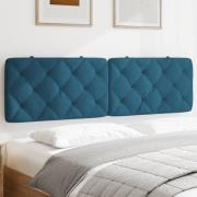 vidaXL Headboard Cushion Blue 180 cm Velvet