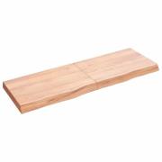 vidaXL Vägghylla ljusbrun 120x40x(2-6) cm behandlad massiv ek