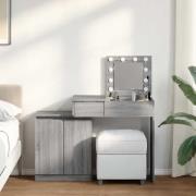 vidaXL Spegelskåp med LED grå sonoma 115x37x110,5 cm