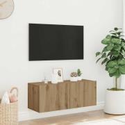 vidaXL Väggmonterad tv-skåp artisan ek 80x30x30 cm konstruerat trä