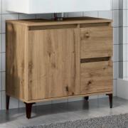 vidaXL Tvättställsskåp ek 65x33x60 cm konstruerat trä