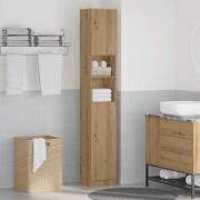 vidaXL Badrumsskåp hantverksmässig ek 32x25,5x190 cm konstruerat trä