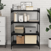 vidaXL Bokhylla Bräda med hylla 4 pcs Svart 100 x 40 x 1.5cm Spånskiva