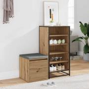 vidaXL Lådlåda hantverksmässig ek 40,5x40x40 cm konstruerat trä