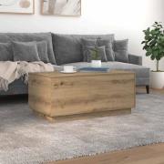 vidaXL Soffbord med LED ek 90x50x40 cm